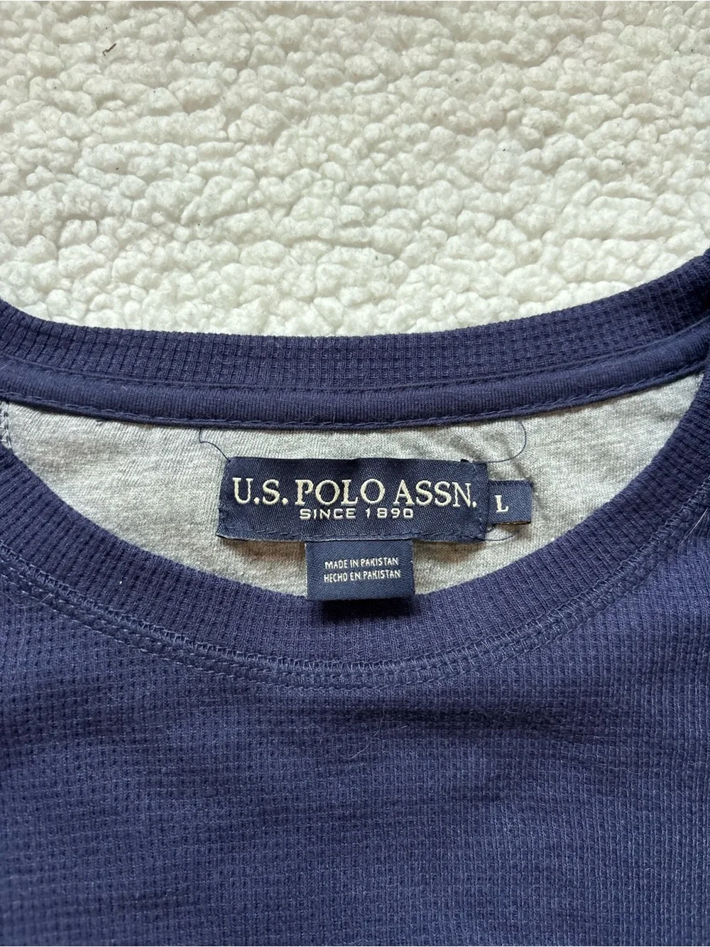 U.S. Polo Association by Navy Long-Sleeve Crew Shirt Large
